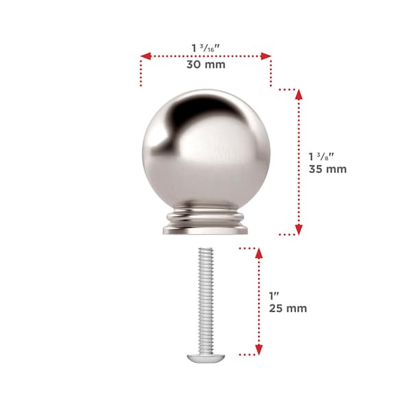 Richelieu Firenze Collection 1 3/16-inch (30 mm) Brushed Nickel Traditional Round Closet Door Knob - BP878930195