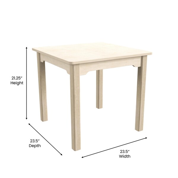 Flash Furniture 23.5 in W, 23.5 in L, 21.25 in H, Beechwood, Birch Plywood, Beech - MK-ME088009-GG