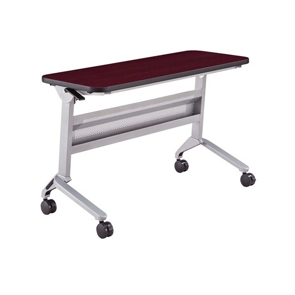 Safco Rectangle Flip-N-Go 18 x 48" Rectangular Training, 48 W, 18 L, 29 H, Laminate Top Top - LF1848TSLVRMH