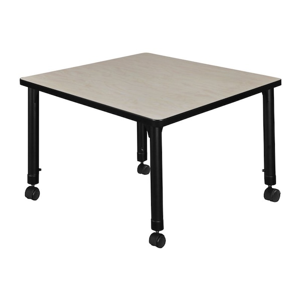 Regency Tables > Height Adjustable > Square Mobile Tables, 30 W, 30 L, 23-34 H, Wood|Metal, Maple - TB3030PLAPCBK