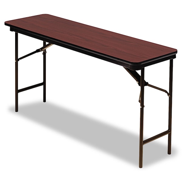 Iceberg Rectangle Folding Table, 60" W, 18" L, 29" H, Mahogany Top, Melamine - 55274