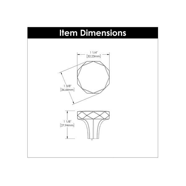 Hickory Hardware Knob 1-1/4 Inch Diameter, 10PK - H077839CH-10B