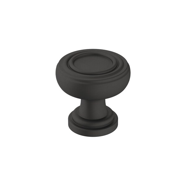 Amerock Ville 1-1/8 in 29 mm Diameter Matte Black Cabinet Knob - BP36774FB