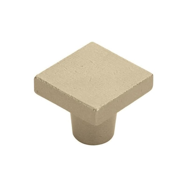 Patioplus 1.25 in. Rustic Modern Square Knob, Tumbled White Bronze - PA3238647