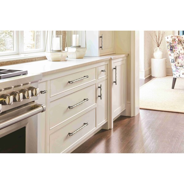 Amerock London 2-1/2 in 64 mm Length Polished Nickel/Black Chrome Cabinet Knob - BP36647PNBCR