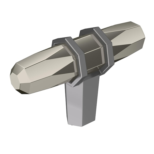 Amerock London 2-1/2 in 64 mm Length Polished Nickel/Black Chrome Cabinet Knob - BP36647PNBCR