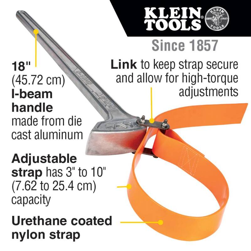 Llave de correa Grip-It de 1-1/8 a 8 pulgadas con mango de 18 pulgadas - S18HB