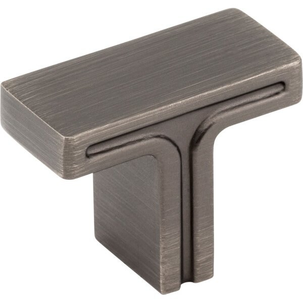 Jeffrey Alexander 1-3/8" Overall Length Brushed Pewter Rectangle Anwick Cabinet Knob - 867BNBDL