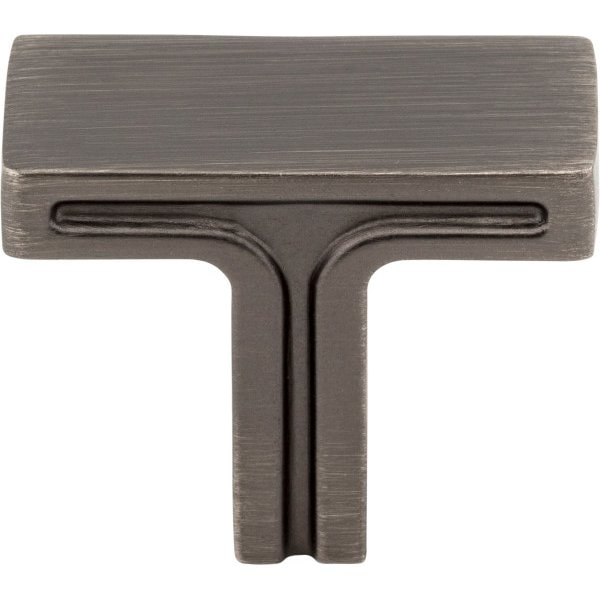 Jeffrey Alexander 1-3/8" Overall Length Brushed Pewter Rectangle Anwick Cabinet Knob - 867BNBDL