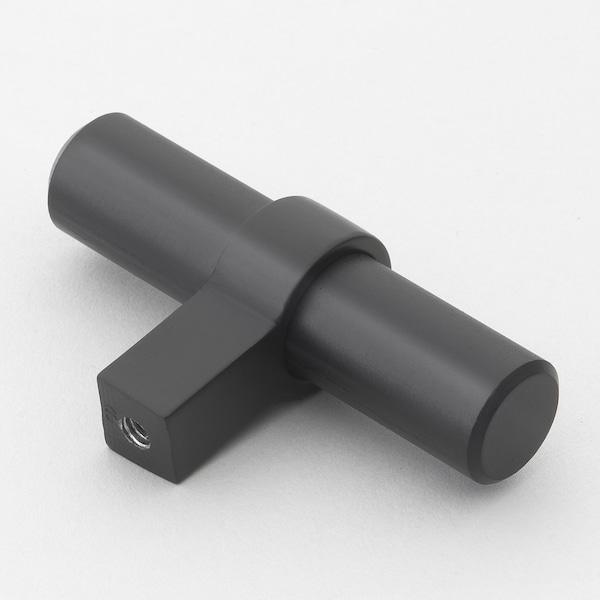 Gliderite Hardware 2-1/4 in. Matte Black Solid Steel Cabinet T-Knob - 4002-T-MB, 5PK - 4002-T-MB-5