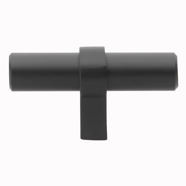 Gliderite Hardware 2-1/4 in. Matte Black Solid Steel Cabinet T-Knob - 4002-T-MB, 5PK - 4002-T-MB-5