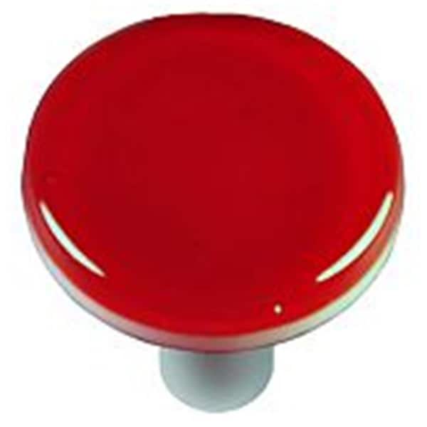Towels Usa Red Round Glass Cabinet Knob - Aluminum Post - TO2521965