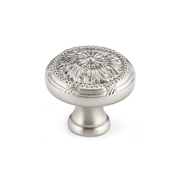 Richelieu 1 1/4 in (32 mm) Brushed Nickel Traditional Metal Cabinet Knob - BP82465195