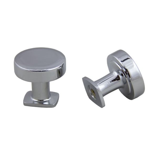 Crown 1-1/4" Diameter Round Flat Top Cabinet Knob Polished Chrome Finish - CHK1218PC