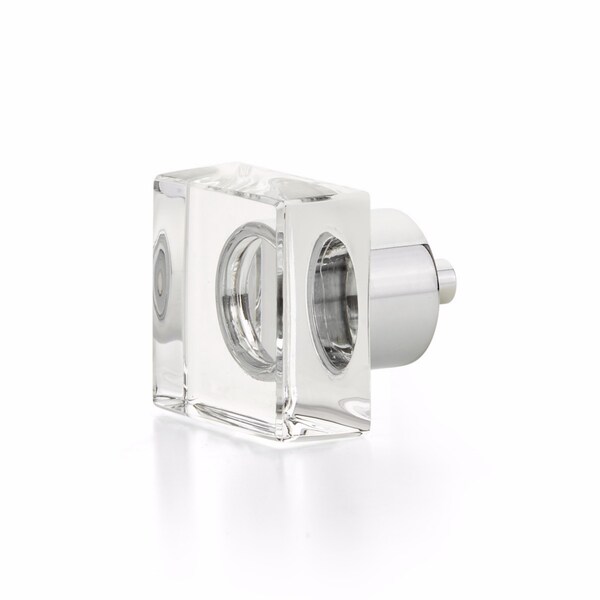 Schaub City Lights Square Glass Knob Polished Chrome Finish - 57-26