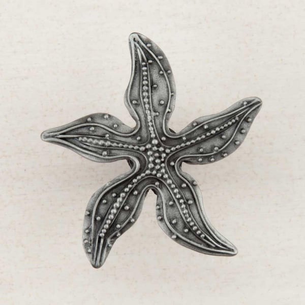 Acorn Mfg Artisan Collection Beaded Starfish Knob, Antique Pewter - DPNPP