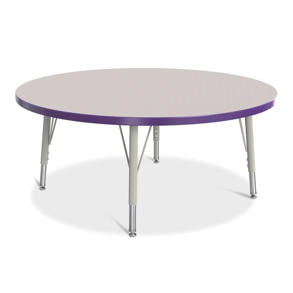 Jonti-Craft Berries Round Activity Table, 42 in. Diameter, E-height, Freckled Gray/Purple/Gray - 6468JCE004