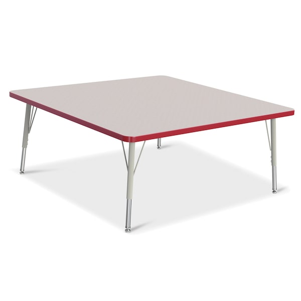 Jonti-Craft Berries Square Activity Table, 48 in. x 48 in., E-height, Freckled Gray/Red/Gray - 6418JCE008