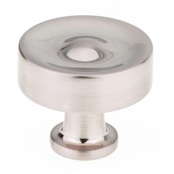 Richelieu 1 3/8 in (35 mm) Brushed Nickel Traditional Cabinet Knob - BP885535195