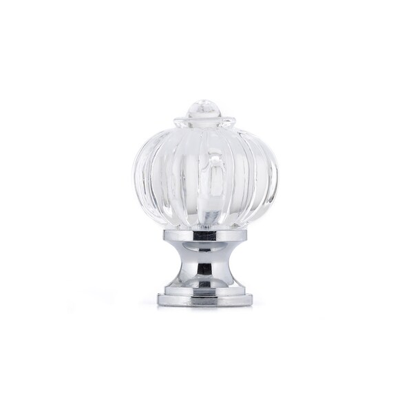 Richelieu 1 1/8 in (28 mm) Clear, Chrome Eclectic Brass, Acrylic Cabinet Knob - BP403514011