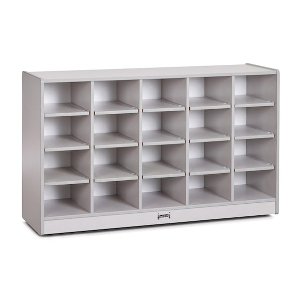 Jonti-Craft Rainbow Accents 20 Cubbie-Tray Mobile Storage, without Trays, Gray - 0420JCWW000