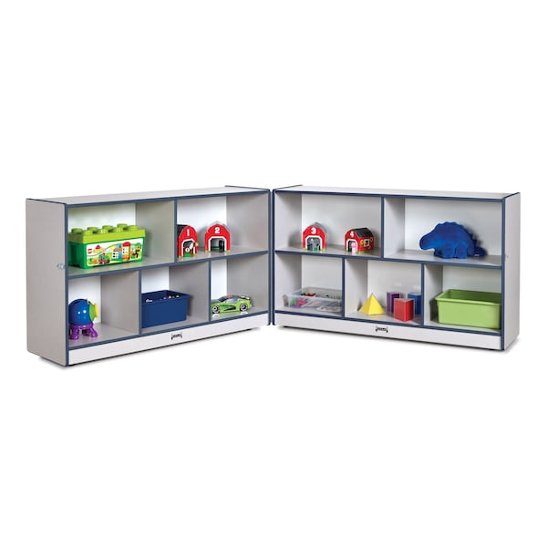 Jonti-Craft Rainbow Accents Low Mobile Fold-n-Lock, Navy - 0292JCWW112