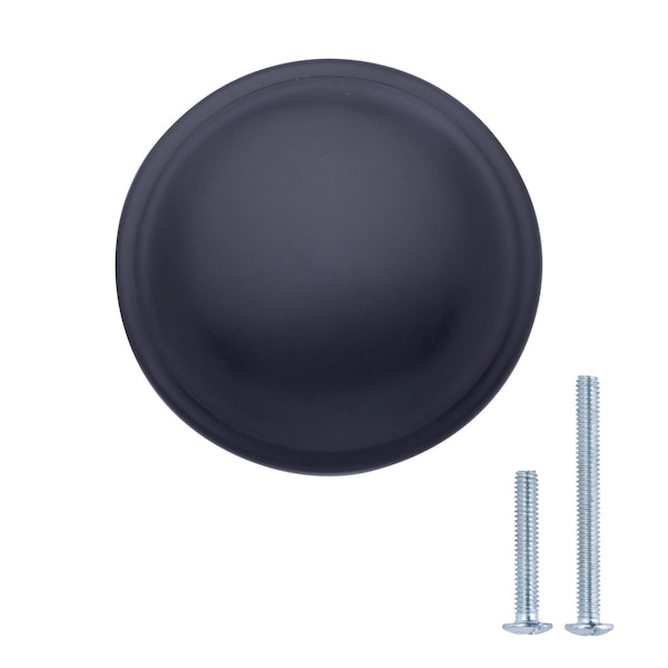 South Main Hardware 1-1/4 in. Flat Black Traditional Round Mushroom Cabinet Knob 25PK - SH2811-FB-25