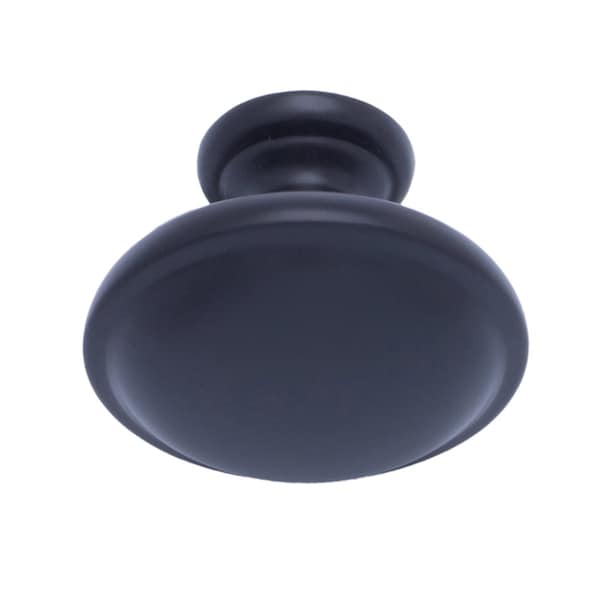 South Main Hardware 1-1/4 in. Flat Black Traditional Round Mushroom Cabinet Knob 25PK - SH2811-FB-25