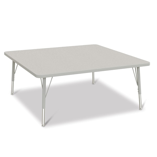 Jonti-Craft Berries Square Activity Table, 48 in. x 48 in., E-height, Freckled Gray/Gray/Gray - 6418JCE000
