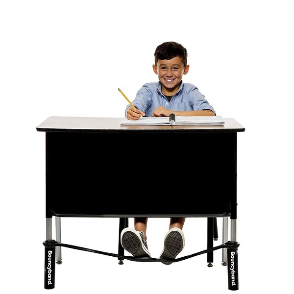 Bouncybands Bouncybands for Extra-Wide School Desks, Black Tubes - DWBK