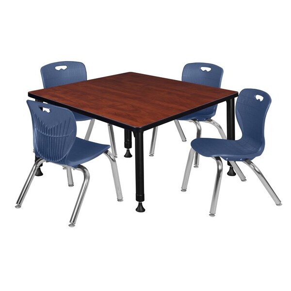 Regency Tables > Height Adjustable > Square Table & Chair Sets, 30 W, 30 L, 23-35 H, Cherry - TB3636CHAPBK45NV