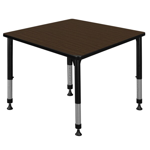 Regency Square Kee Height Adjustable Classroom Activity Table, 36 in W, 36 in L, Neo Walnut - TB3636NWAPBK