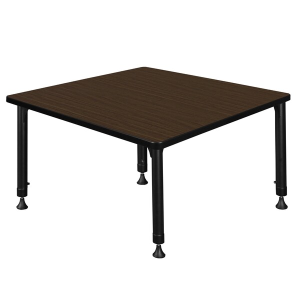 Regency Square Kee Height Adjustable Classroom Activity Table, 36 in W, 36 in L, Neo Walnut - TB3636NWAPBK