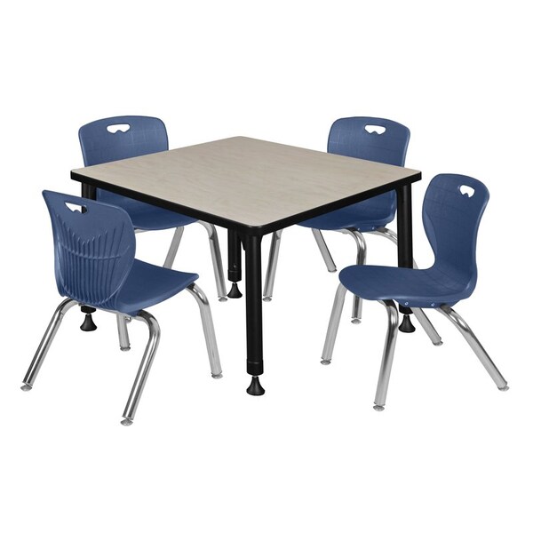 Regency Tables > Height Adjustable > Square Table & Chair Sets, 30 W, 30 L, 23-39 H, Maple - TB3030PLAPBK45NV