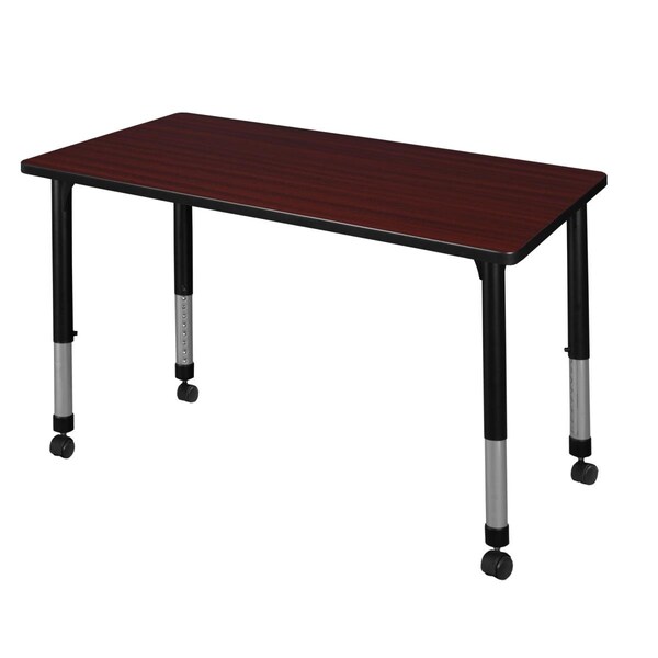 Animacion 42 x 30 in. Height Kee Adjustable Mobile Classroom Table, Mahogany - AN3178110