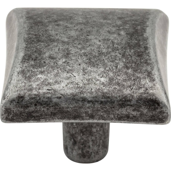 Elements By Hardware Resources 1-1/8" Overall Length Distressed Antique Silver Square Glendale Cabinet Knob - 525SIM