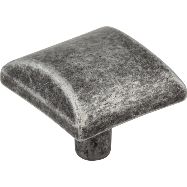 Elements By Hardware Resources 1-1/8" Overall Length Distressed Antique Silver Square Glendale Cabinet Knob - 525SIM