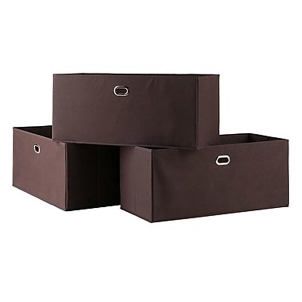 Winsome Trading Torino Folding Bookcase With Fabric Basket Set, 3Pk - 94395