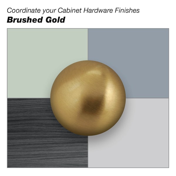 Richelieu 1 1/32 in (26 mm) Brushed Gold Contemporary Cabinet Knob - 798626165