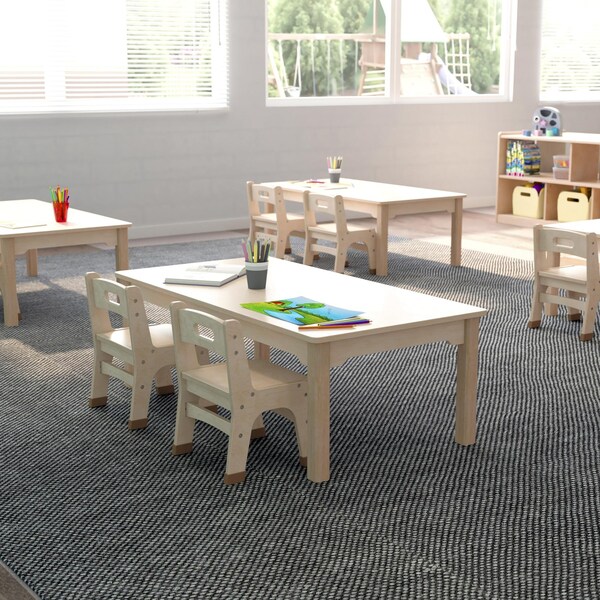 Flash Furniture 23.5 in W, 47.25 in L, 14.5 in H, Beechwood, Birch Plywood, Beech - MK-ME088010-GG