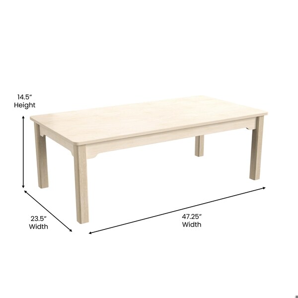 Flash Furniture 23.5 in W, 47.25 in L, 14.5 in H, Beechwood, Birch Plywood, Beech - MK-ME088010-GG