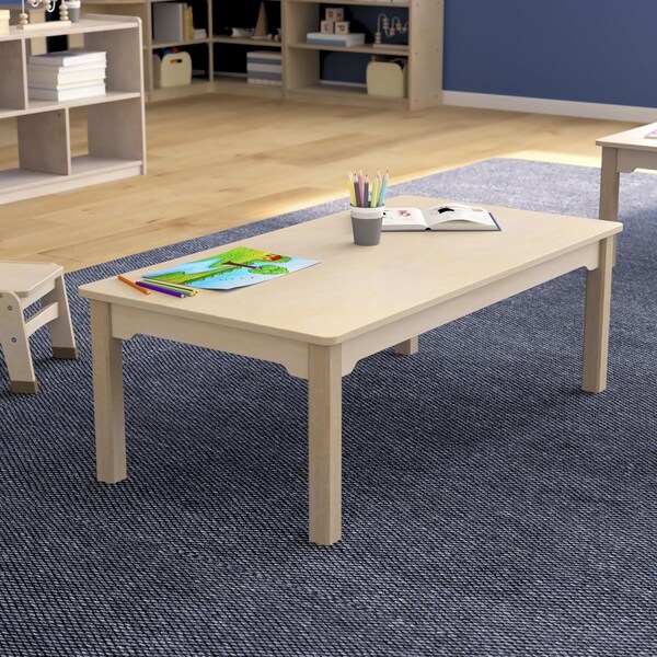 Flash Furniture 23.5 in W, 47.25 in L, 14.5 in H, Beechwood, Birch Plywood, Beech - MK-ME088010-GG