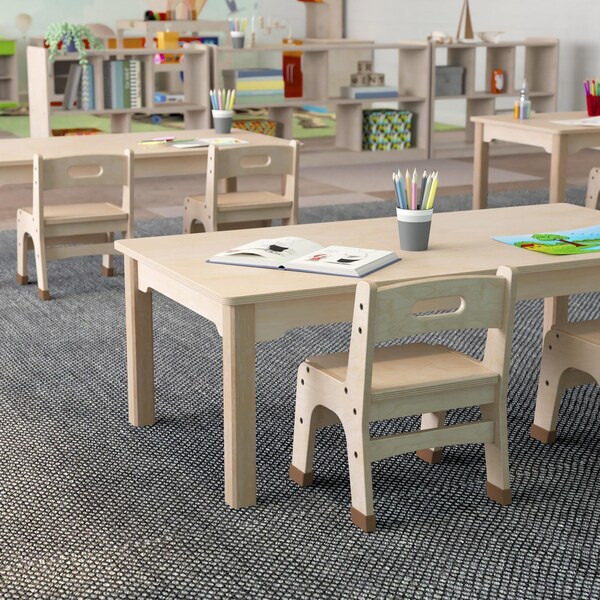 Flash Furniture 23.5 in W, 47.25 in L, 14.5 in H, Beechwood, Birch Plywood, Beech - MK-ME088010-GG