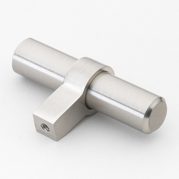 Gliderite Hardware 2-1/4 in. Satin Nickel Solid Steel Cabinet T-Knob - 4002-T-SS, 5PK - 4002-T-SS-5