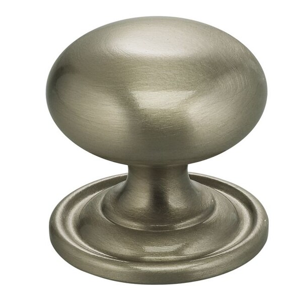 Omnia Round Cabinet Knob with Backplate Satin Nickel 1-3/16" - 9158/30.15