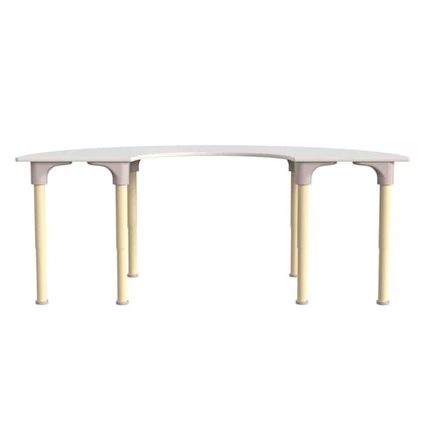 Flash Furniture 29.5 in W, 59 in L, 23 in H, Beechwood, Birch Plywood, Steel, Beech/White - MK-ME088020-GG