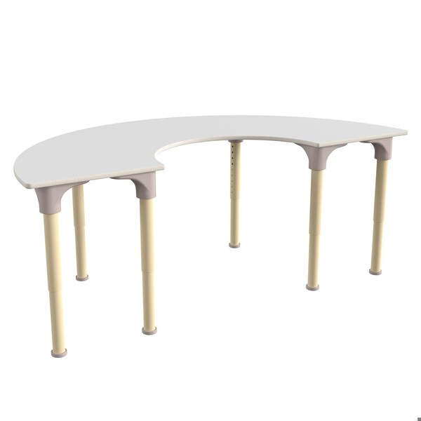 Flash Furniture 29.5 in W, 59 in L, 23 in H, Beechwood, Birch Plywood, Steel, Beech/White - MK-ME088020-GG