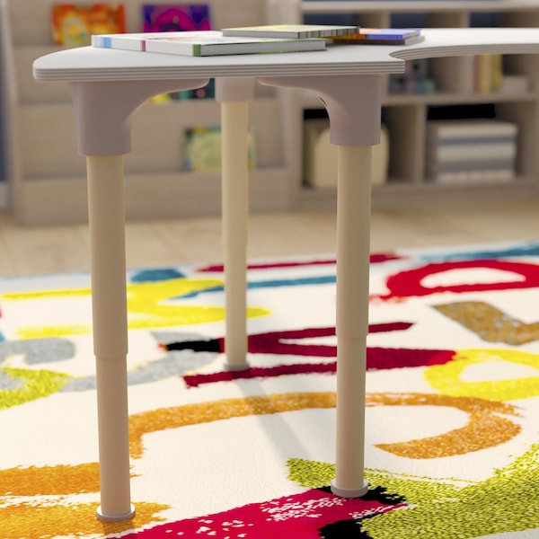 Flash Furniture 29.5 in W, 59 in L, 23 in H, Beechwood, Birch Plywood, Steel, Beech/White - MK-ME088020-GG