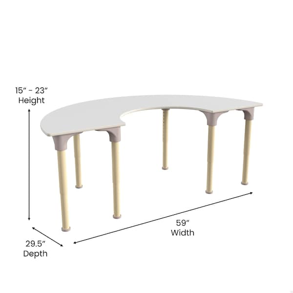 Flash Furniture 29.5 in W, 59 in L, 23 in H, Beechwood, Birch Plywood, Steel, Beech/White - MK-ME088020-GG