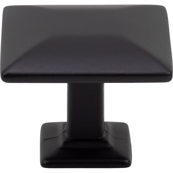 Designperfect 1-3/16 Overall Length Square Cabinet Knob, Matte/Flat Black, 25PK - DPA25S94KBLK